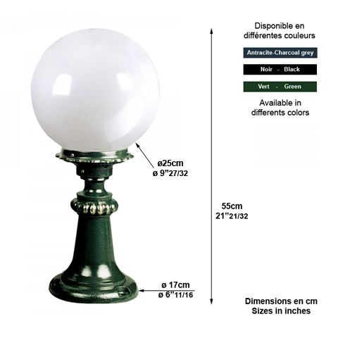 Luminaire R225 - 55cm Lanterne globe Nostalgique