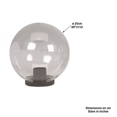 Bol de rechange translucide 25cm Globe translucide Globe de rechange