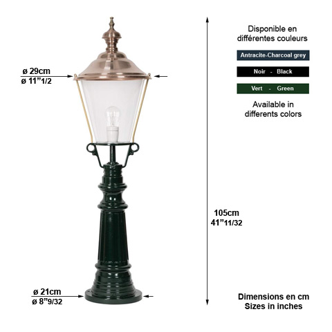 Luminaire TIMOR 105cm Lanterne ronde Nostalgique
